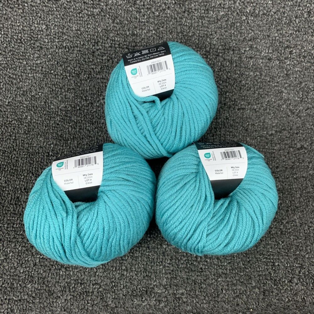 Lot Of 3 New K+C Essential Wool Waterfall Yarn Superwash Merino Discontinued